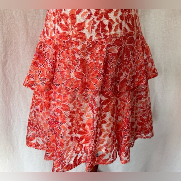 BCBG!! Orange and White Lace Sleeveless Dress by BCBGeneration Size 6 - Picture 8 of 15